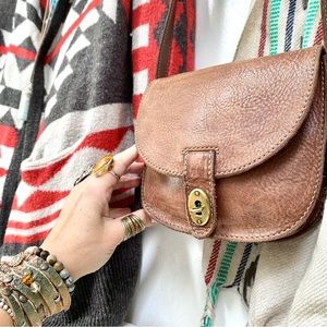 Sweet saddle Fossil leather boho bag with equestrian/western/country vibe